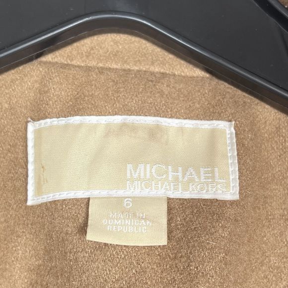 Michael Kors Coat Size 6 Camel Brown Wool Blended Zipper Belted Jacket - Picture 14 of 15